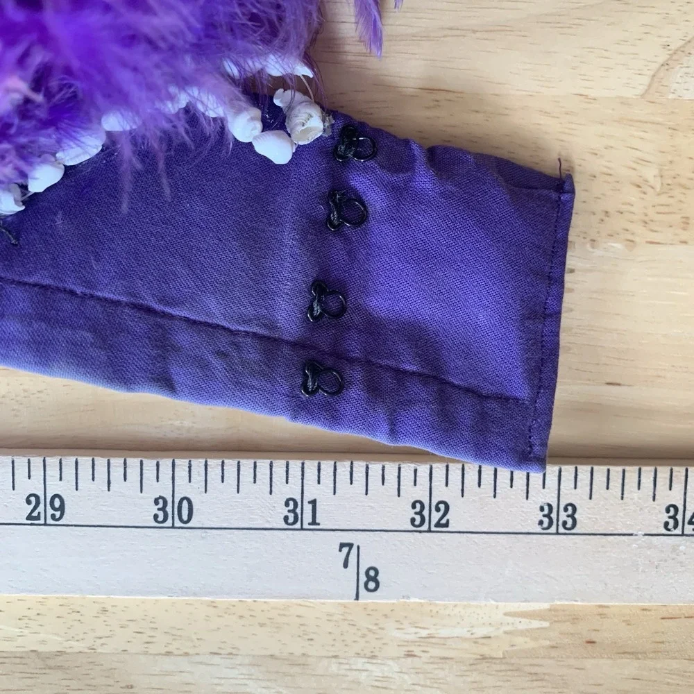 Vintage Hula Grass Skirt Hawaiian Polynesian Tiki Costume Feathers Handmade FLAW